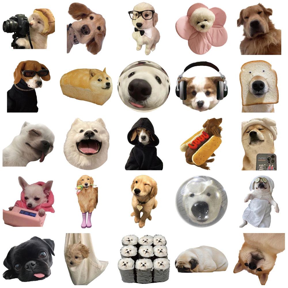 50 Sheets/Set Realistic Dog Stickers for Journals, DIY, Phone Cases