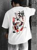 Unisex Japanese Koi Fish T Shirt 100 Cotton Sakura Fan Zen Graphic Print Oversized Streetwear Vintage Casual Short Sleeve Tee