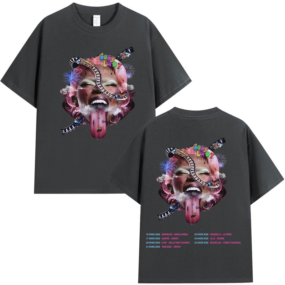 Theodora Boss Lady Tour 2026 Maglietta da Concerto Unisex Donna Hip Hop Moda T-shirt Casual Cotone Maniche Corte T-shirt Streetwear