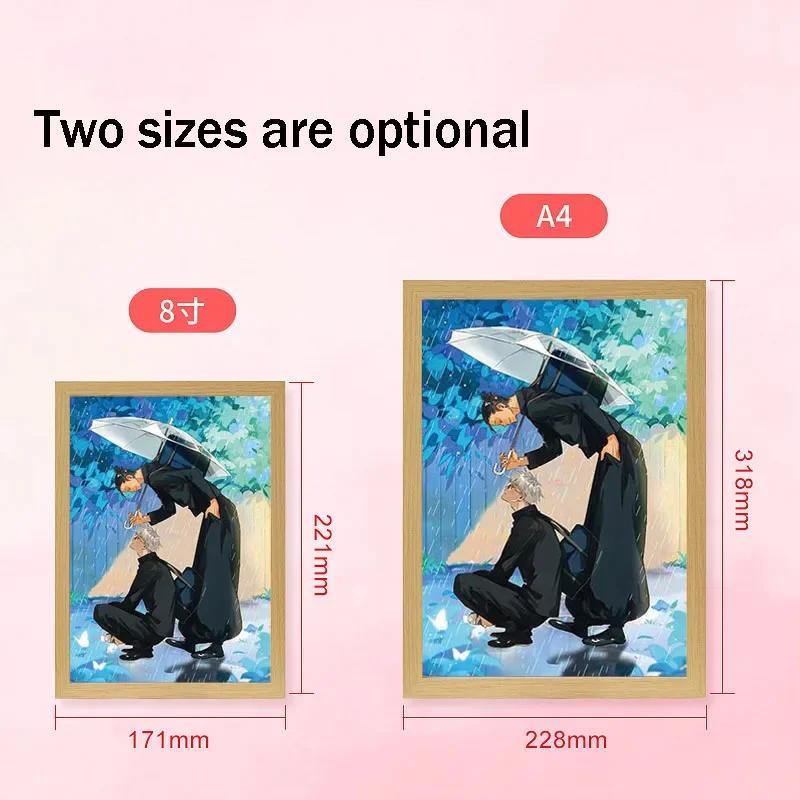 Anime Jujutsu Kaisen Led Light Painting Anime Figure Customized Led Night Lamp Painting Decor Photo Frame Desk Room Decoration