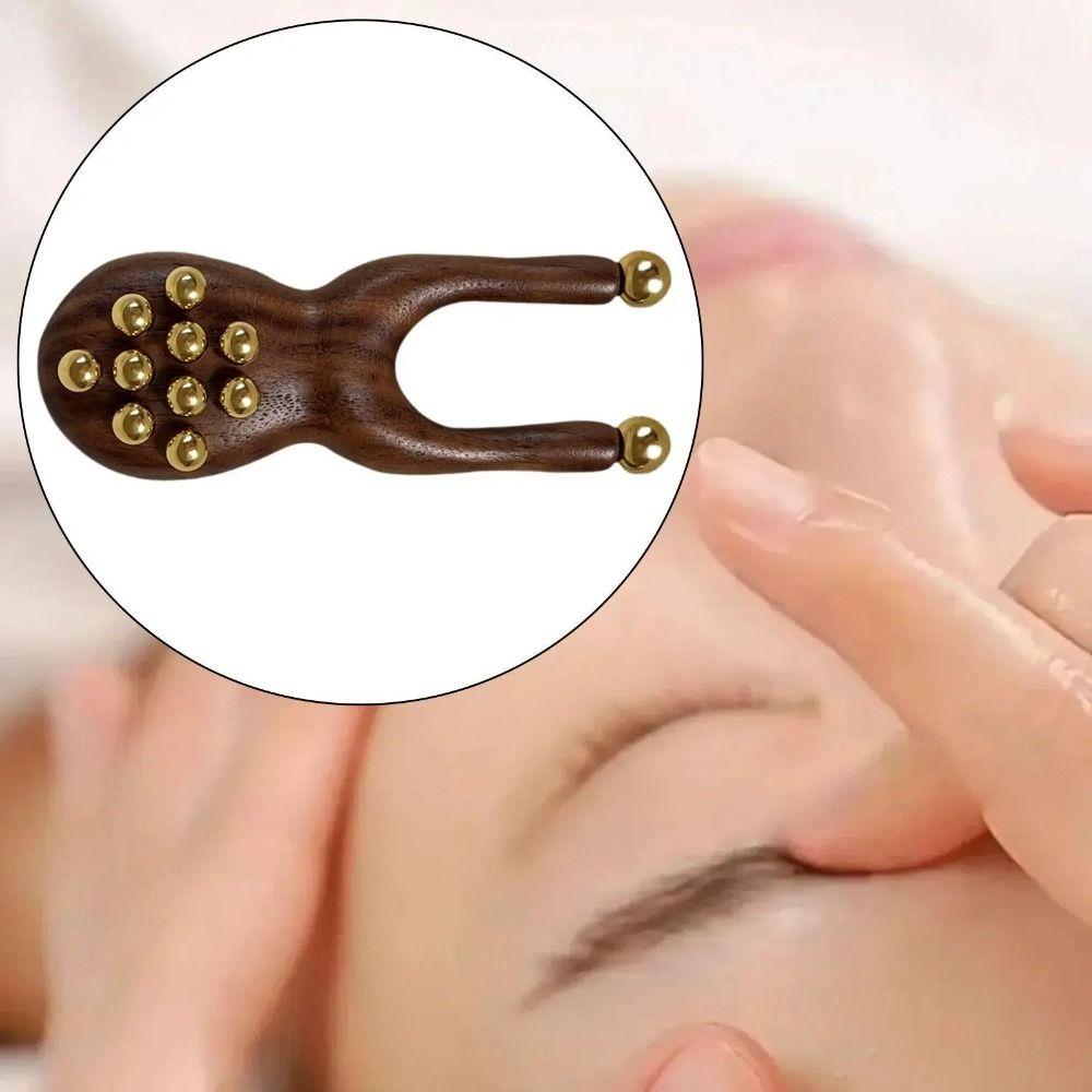 Antistatic Guasha Face Massager Tool Wooden Handle Wood Gua Sha Tool Facial Massage
