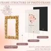 2Pcs Antique Picture Frame 5"x7" Resin Flower Photo Frame Vintage Photo Frames with Glass Front Tabletop Ornament for Home Decor