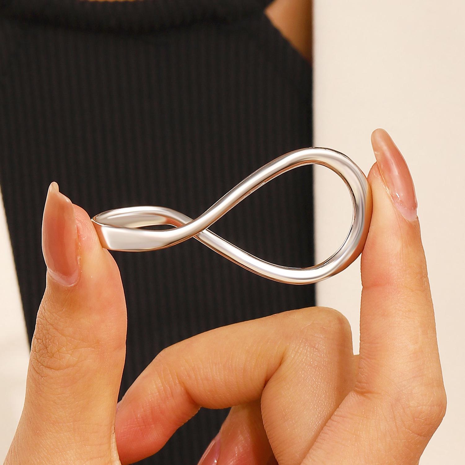 

Унисекс Геометрическое Кольцо с Открытым Двойным Ободком в Одно Слово - Мизинец, Мужское и Женское