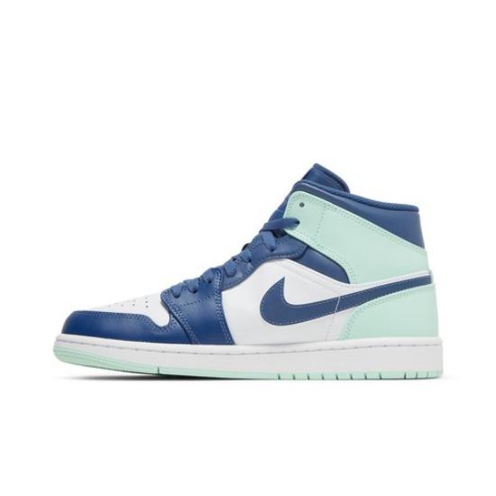 

Air Jordan 1 Mid Blue Mint Men s Retro Sneakers 554724-413 EU 44 м ятний/Темно-синій