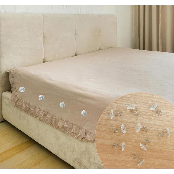 100 Pcs Clear Heads Twist P, Twist P Upholstery Clear Heads Slip, Bed Skirt Pin for Bedskirt, Arms Covers