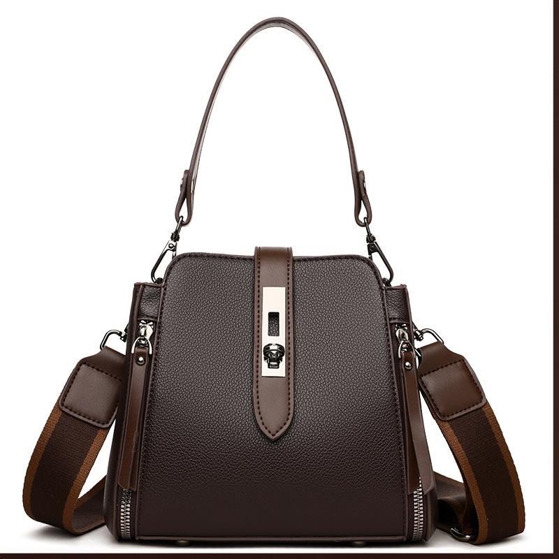 High-end, Stylish Single-shoulder Bag for Women, Soft Leather Bucket Bag, Large-capacity Handbag