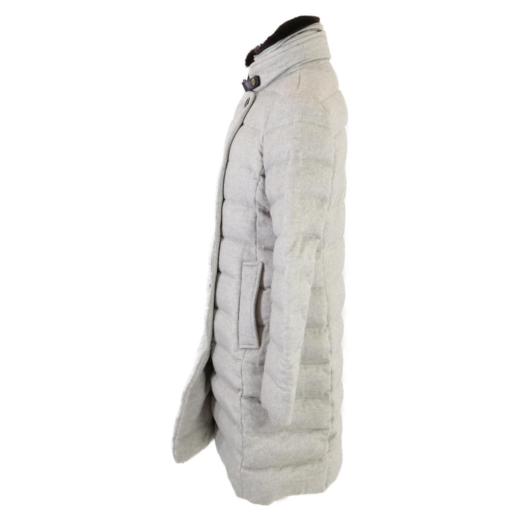 MOORER [Good Condition/domestic Regular] LONGAN-LS9 Wool X Cashmere Chin Strap Double-breasted Down Jacket Coat 40 grayUsed