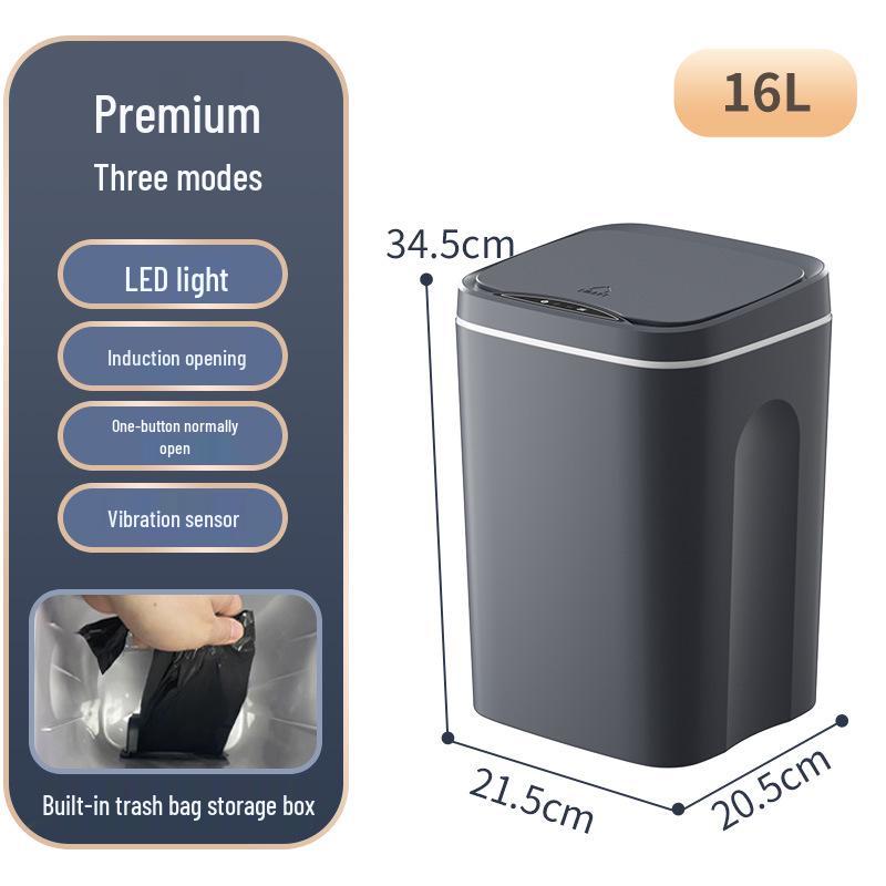 Automatic Smart Induction Trash Can for Home – Large Capacity for Living Room, Kitchen, Bathroom