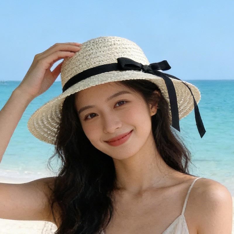 Straw Hat Sun Protection Foldable Beach Beach Bow Beach Hat Sun Hat Sun Hat