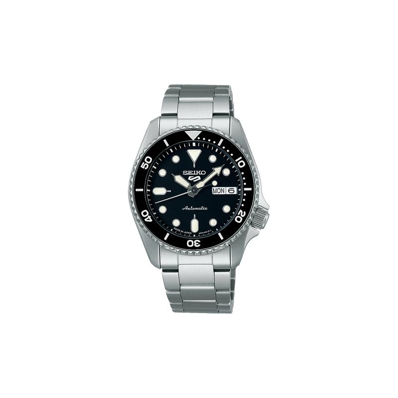 SEIKO 100 meters waterproof mechanical movement Steel Strap men s watch black dial SBSA225 чёрный
