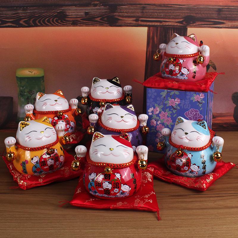 Lucky Cat Ceramic Ornaments - Cute Cartoon Decorations & Creative Gifts