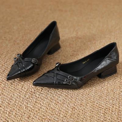 Mode Printemps Et Automne Nouvelle Mode Décontracté Talons Bas Chaussures Femme Bout Pointu Élégantes Escarpins Femme Polyvalentes Chaussures Simples Femme