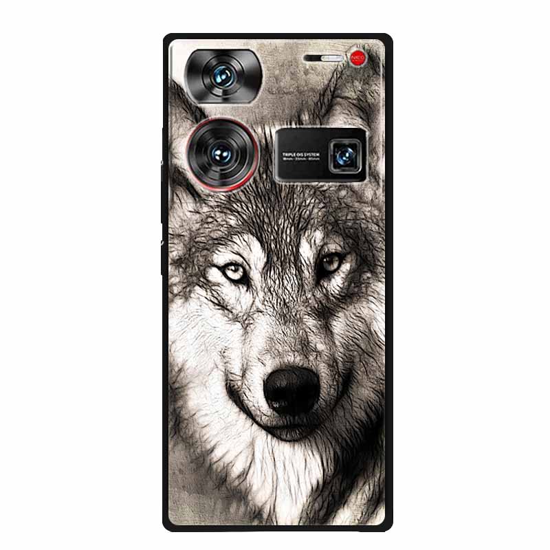For ZTE Nubia Z60 Ultra Case Animals Soft Silicone TPU Cover Phone Cases For ZTE Nubia Z60Ultra 5G Protective Cool Wolf Coque
