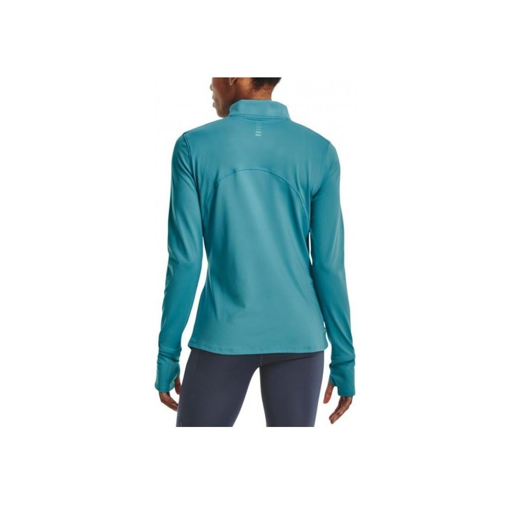 Under Armour Qualifier Solid Color Stand Collar Half Zip Sports Long Sleeve T-Shirt Women Tops Glacier-Blue 1365632-433