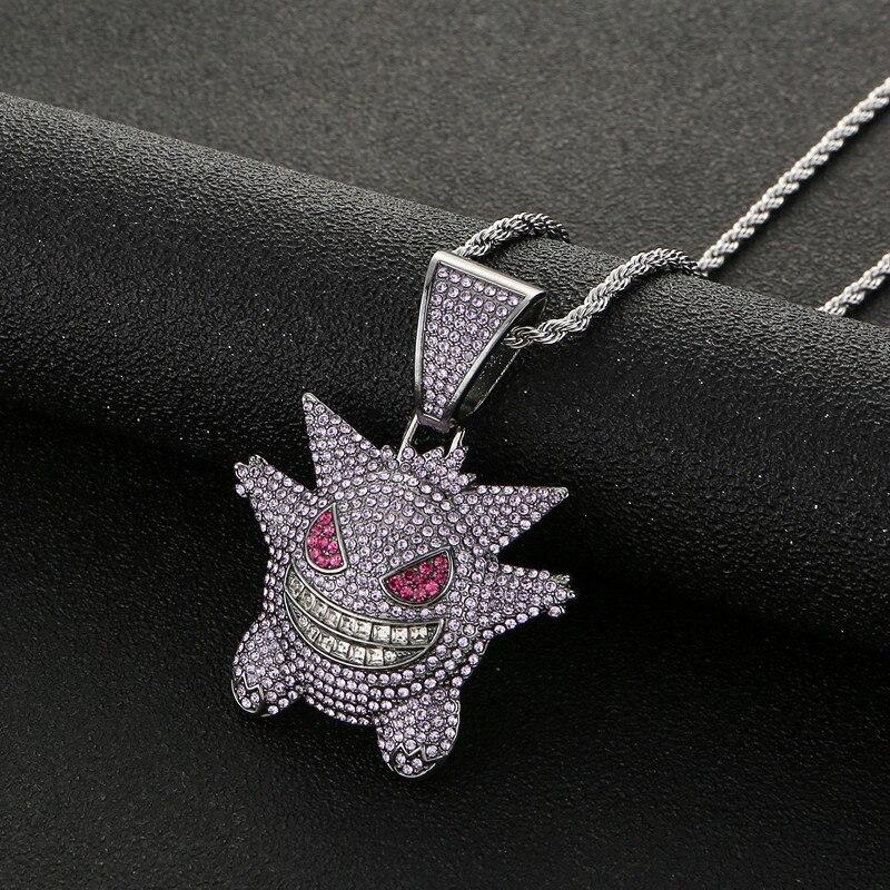 Pendant Cubic Zirconia Copper Pendant Necklace Woman Stainless Steel Hip Hop Jewelry Smiley Necklaces Iced Out Chain Mens Souvenir GiftFashion Pendant