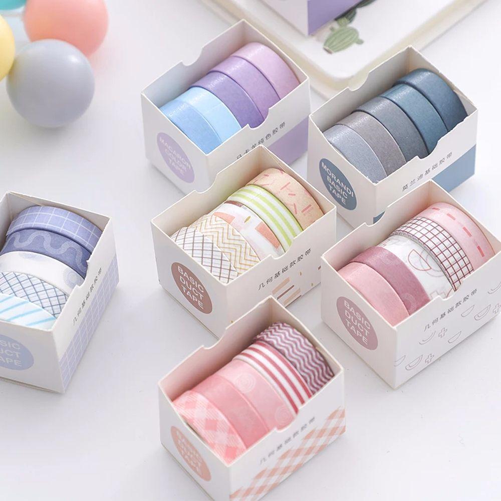 5Rolls/box Office Supply Handbook Tape Students Stationery Scrapbooking Adhesive Tape Tape Set Decorative Tape Masking Tape
