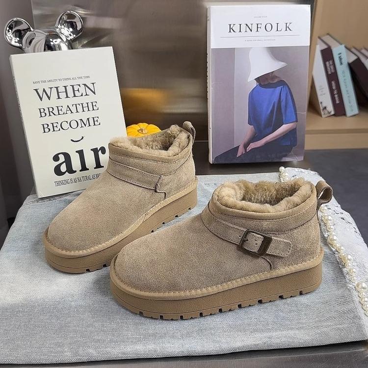 Soft leather version~ Northeast snow boots short boots 2025 winter new velvet thickened warm thick-soled non-slip cotton boots for women