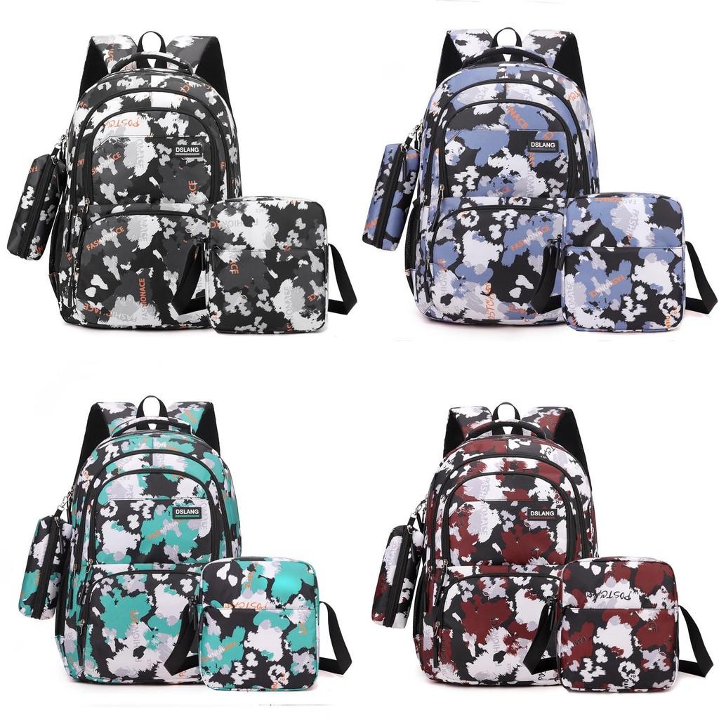 Set Oxford 3piece Backpack Big Capacity Breathable Laptop Compartment For Teens