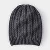 Fashion Luxury Plaid Pattern Ribbed Knitted Hat Winter Custom Logo 100% Wool Warm Women's Adult
