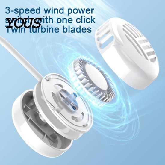 Neck Fan with Rechargeable Battery Portable Fan, Hands Free Wearable Personal 3 Speeds, Cooling for Hot Weather Mini 360 Degree Adjustable