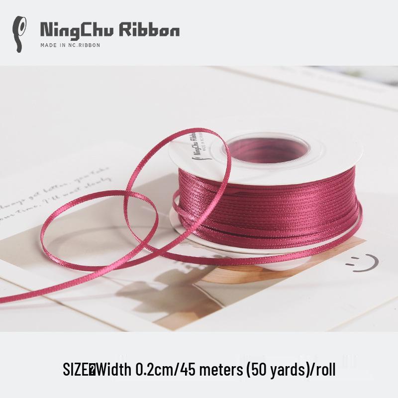 2mm Double-Sided Satin Ribbon Bookmark for Wedding Bows and Gift Wrapping