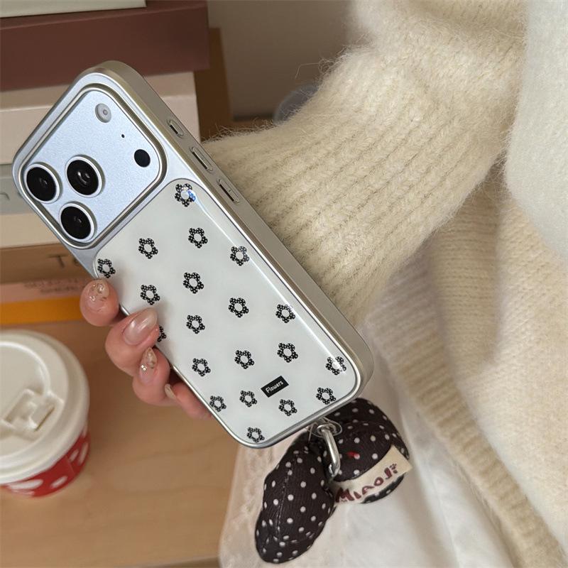 Korean Floral Lanyard Case for iPhone 17, 16 Pro Max, 15, 14 - New Model