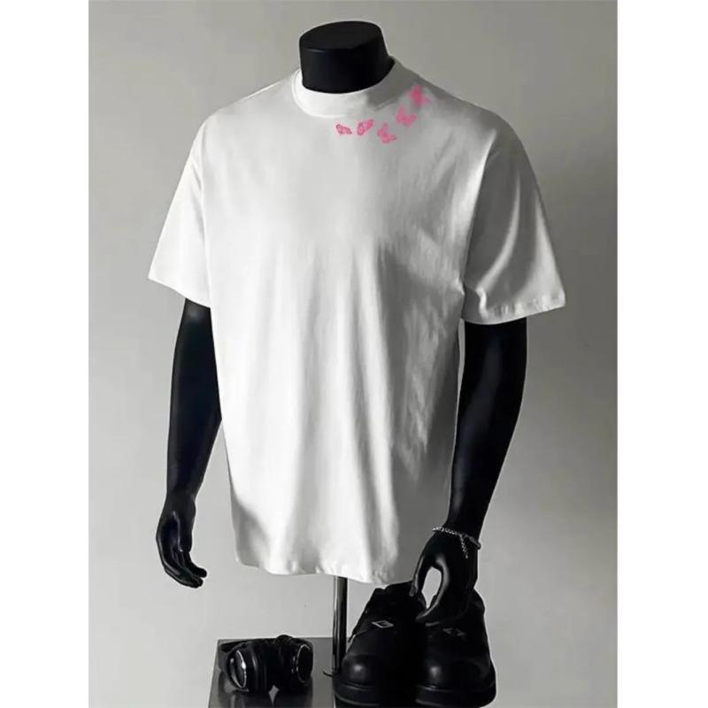 

Men White Heavyweight Cotton Oversized Crew Neck T Shirt S белый