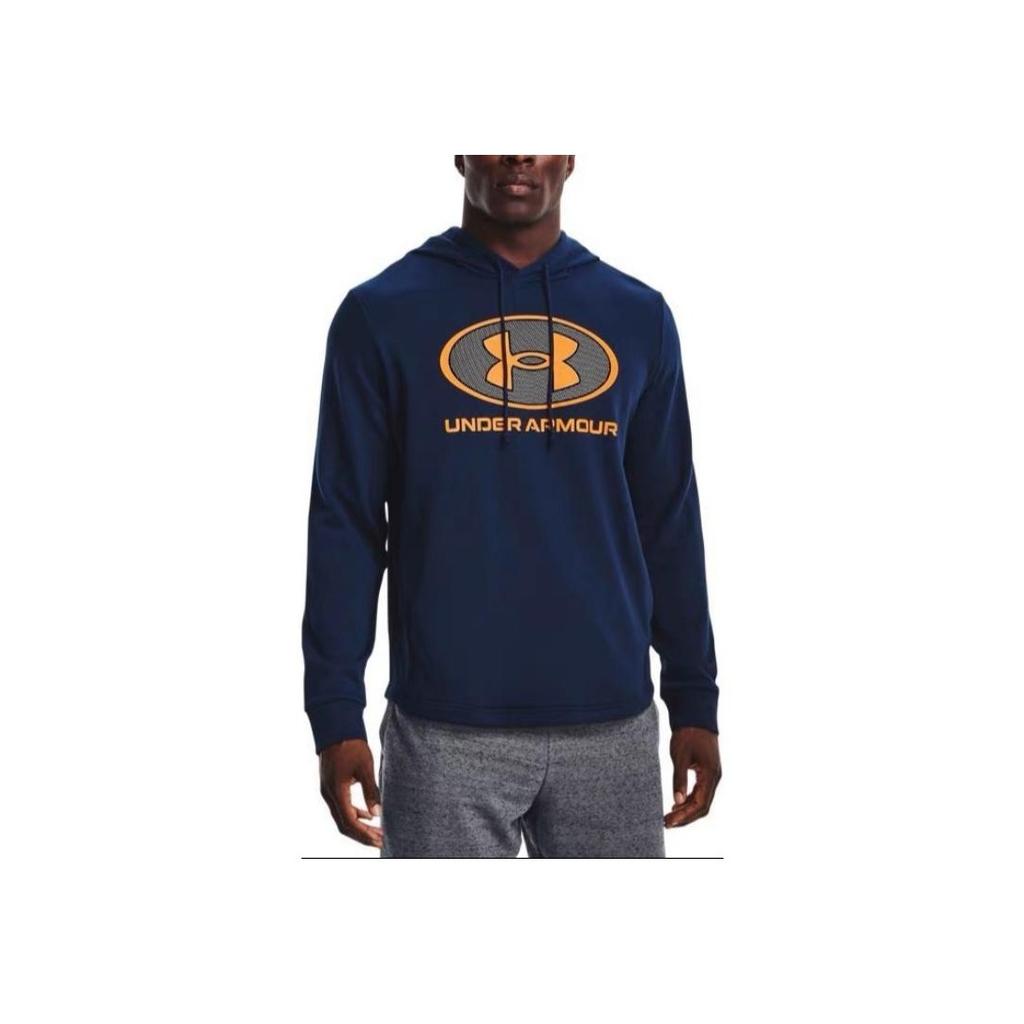 Under Armour Rival Front Large Logo Printed Hoodie Men Hoodies Blue 1369470-408