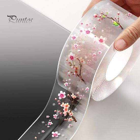 Adhesive Tape Waterproof Transparent Flower Print Cuttable Sealing Corners Seams Caulk Tape Flexible Corner Sealant Tape