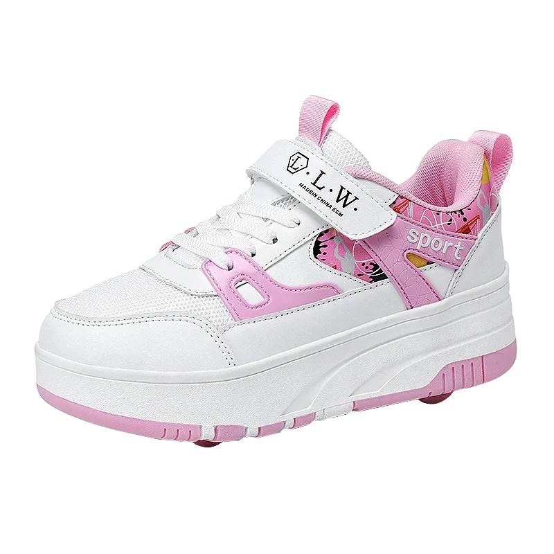 Boys Roller Skating Sneakers Fashion Roller Skates Ultralight Roller Skates Children Children's Casual Sports Girls Boots