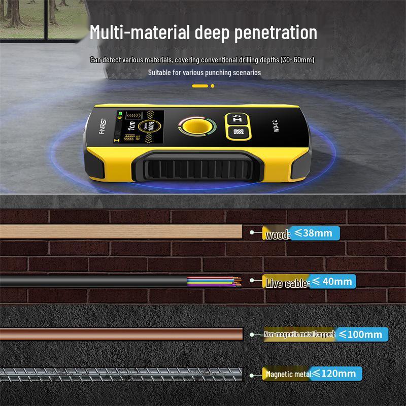 FNIRSI WD-02 Hochpräziser Multifunktions-Wanddetektor für Drähte, Metall und Stahlbewehrung