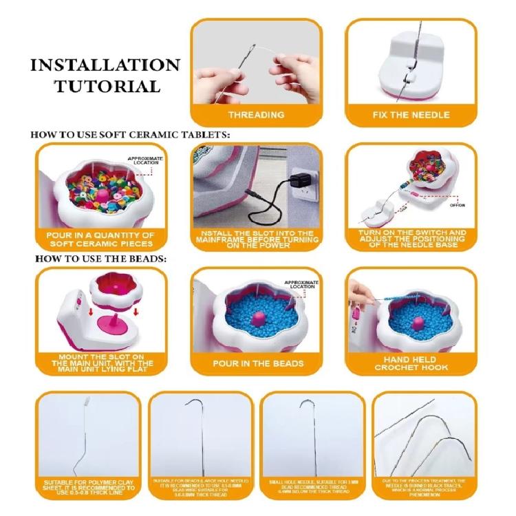 Easy To Use Electric Automatic Beading Machine Functional Electric Automatic Bead Stringing Tool for Enthusiasts