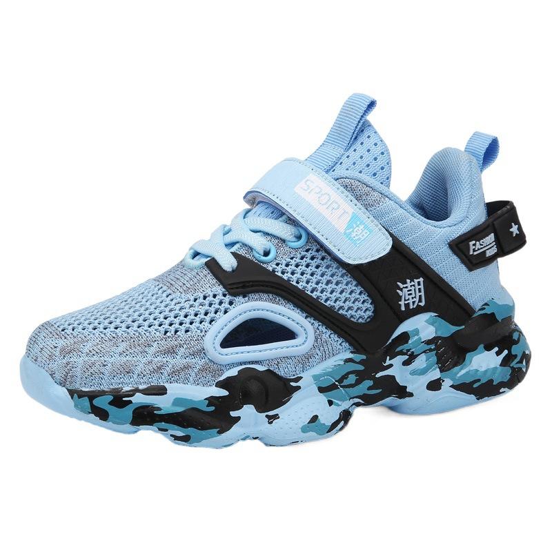 Boys sports shoes children's shoes summer breathable hollow 2025 new middle school children non-slip primary school running shoes