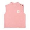 Women S High Neck Crop Knit veSt Of2012lb Pink