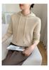Damen Kaschmir Kapuzenpullover - Herbst/Winter Weicher Einfarbiger Langarmpullover