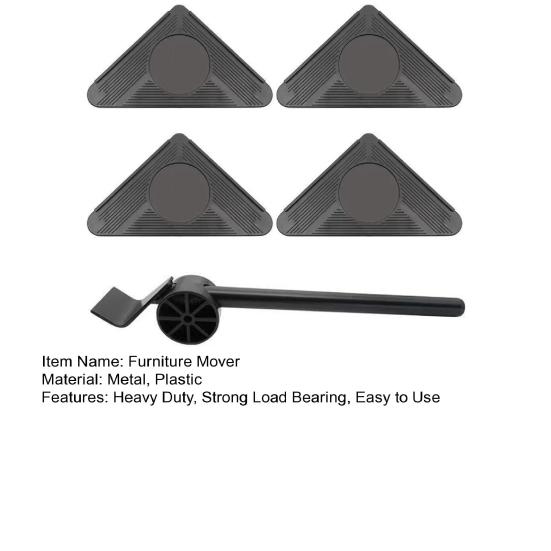 5Pcs/Set Furniture Lifter Mover Tool Heavy Furniture Mover with 4 Wheels Household Appliance Roller Furniture