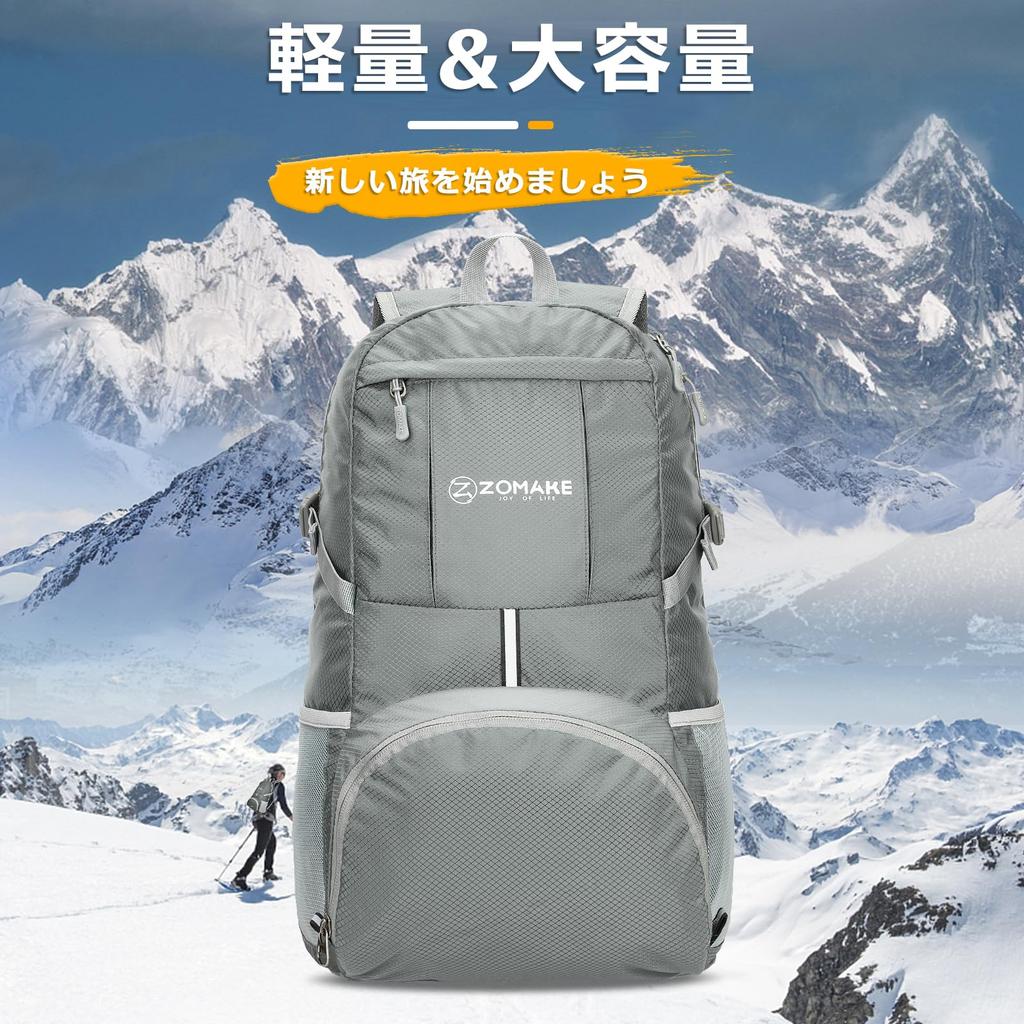 Foldable Large Capacity Outdoor with Chest Attack for Mountain Women [ZOMAKE] Backpack, 35L, Bag, Strap, Waterproof, Lightweight, Pack, Daypack,
