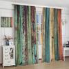 Retro Colorful Curtains, Vertical Wood Planks In Colorful Design Carpentry Oak Timber Rustic Country Life,Window Drapes 2 Panel Set Beautiful Room