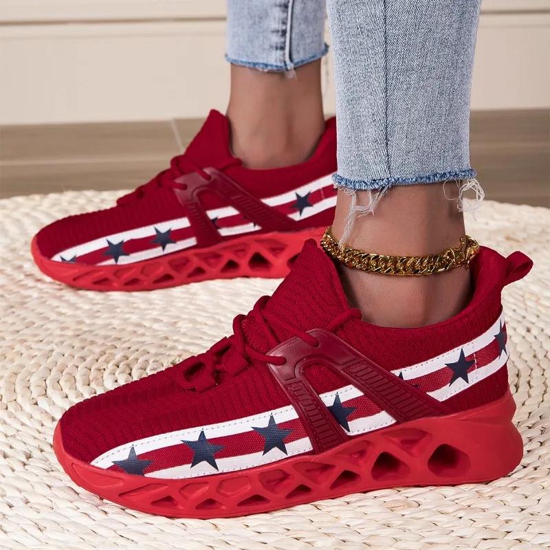 Outdoor Sport Casual Shoes Fashionable Couple Running Shoes Breathable Summer Trendy Sneakers Woven Surface Adult Footwear