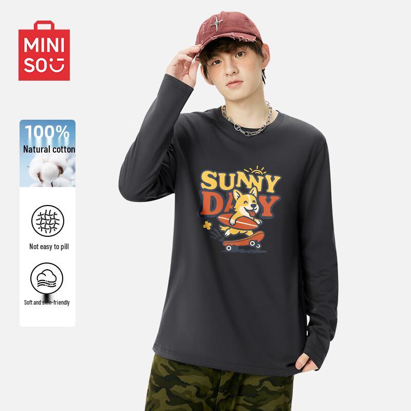 MINISO Corgi Graphic Loose-Fit Long-Sleeve T-Shirt M