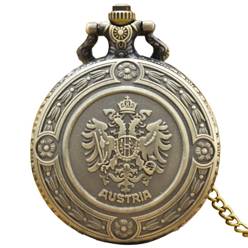 

Vintage Bronze Clamshell Double Eagle Nurse Relief Necklace Quartz Pocket Watch Gift Universal For Male And Female Students бронзовий