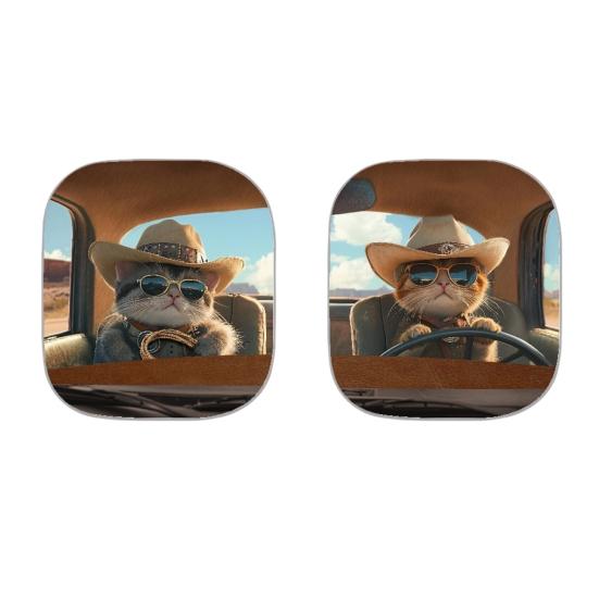 2Pcs Animal Print Car Sun Shade High-Density Aluminum Foil Windshield Sunshade Blocks UV Rays Sun Visor All-Season Protection Vehicle Sun Protector