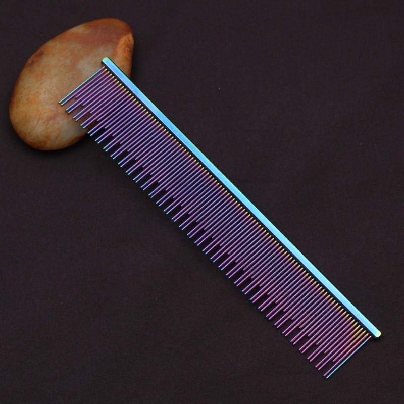 Dual-Row Pet Grooming Comb Cats Dogs With Flat Handle Copper Core High-Low Teeth Deshedding Brush