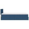 Ottoman Bed with Mattress Blue 90x200 Cm Fabric