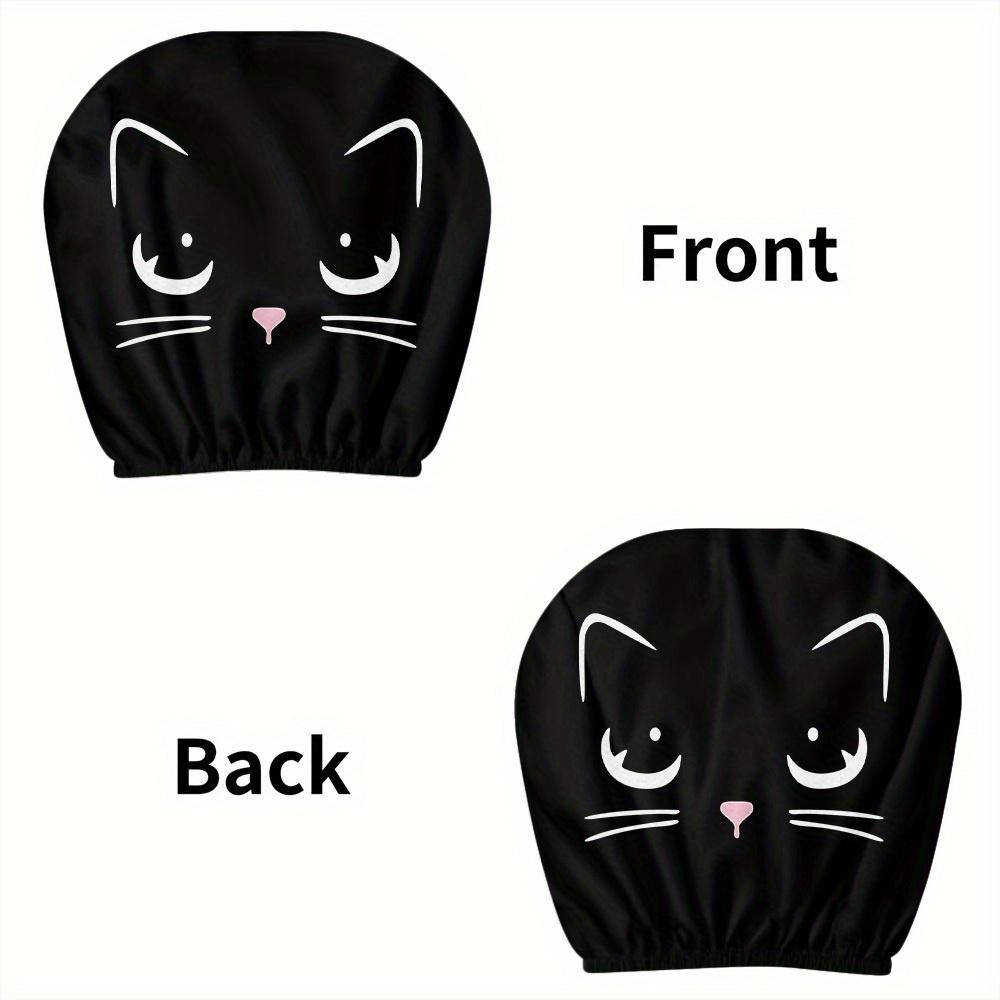 Cute Cartoon Cat Print Seat Headrest Covers, Unisex, All-Weather Use, Four-Season Seat Headrest Covers Halloween Decoration Suitable for Long-Distance