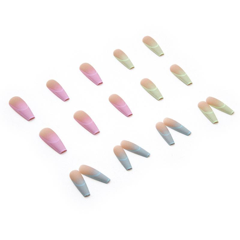 Long Ballet Nail Wearing Nail New Product Combination Color 24 Boxed Summer Rainbow Fresh Nails