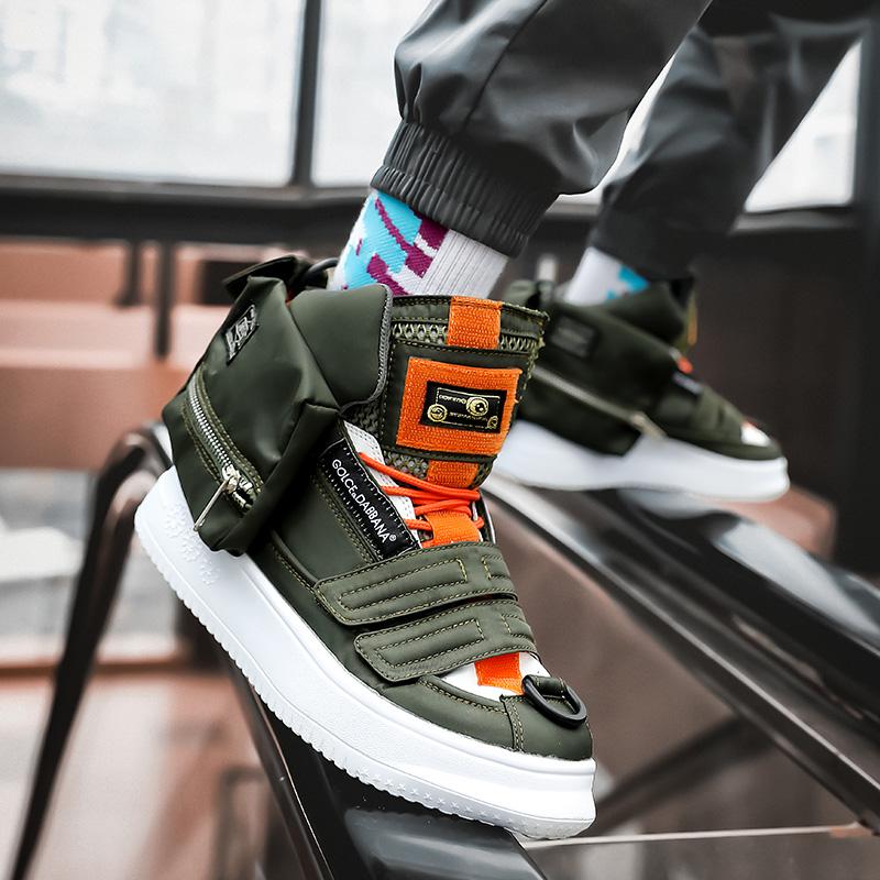 Fashion 2024 Four Season New High top Casual Breathable Hollow Board Shoes Men's Sports Skateboarding Shoes  Fashion  Vulcanized Shoes
