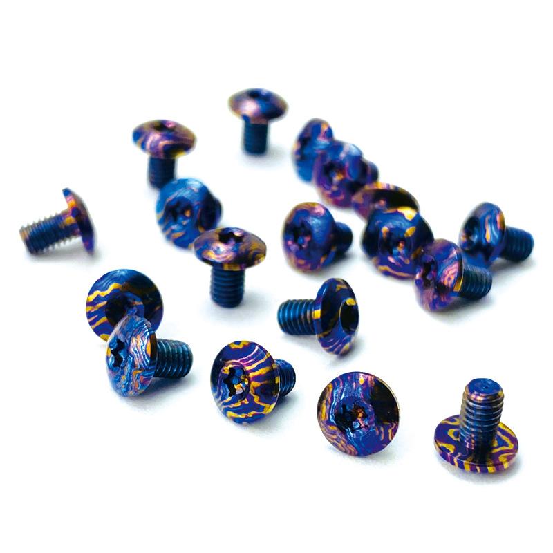 10pcs/lot CNC Timascus Titanium Damascus Made Knife Handle DIY Make Part M3 Thread Screws Nail T8 Torx Button Head Spindle Rivet
