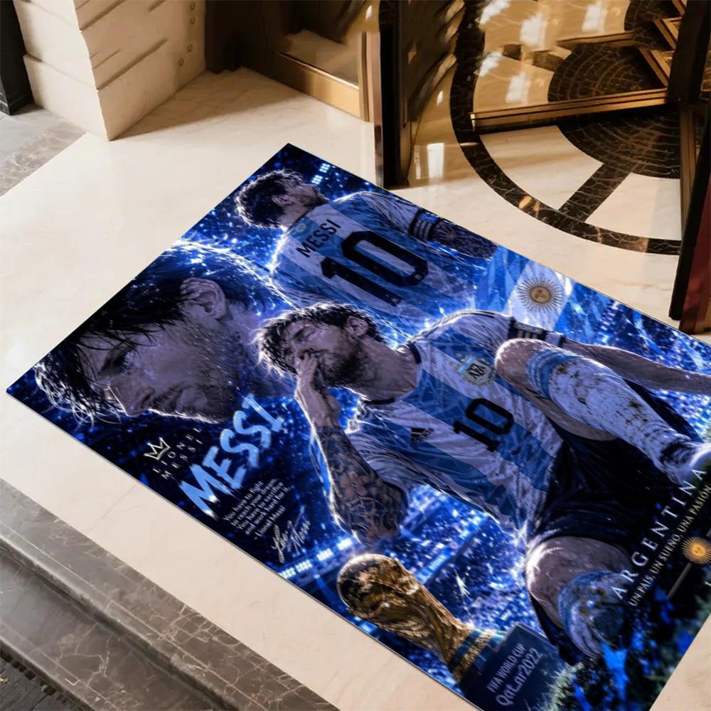 Lionel Messi World Cup Champion Floor Mat Suitable For Living Rooms Foyer Playrooms Dormitory Antislip Rug Decorate Offices