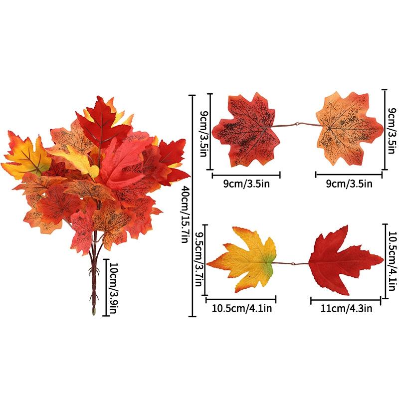 Autumn Leaf Plant Bouquet Artificial Maple Leaf Fake Fallen Leaves Rattan Simulated Maple Leaf Garland Thanksgiving Decoration